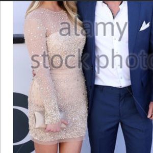 Nude Sequined Mini dress BeBe